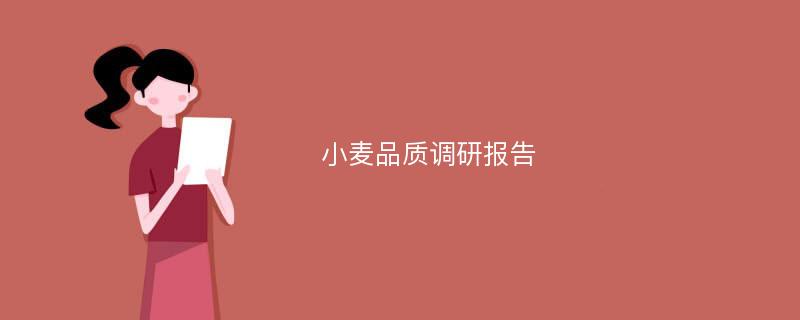 小麦品质调研报告