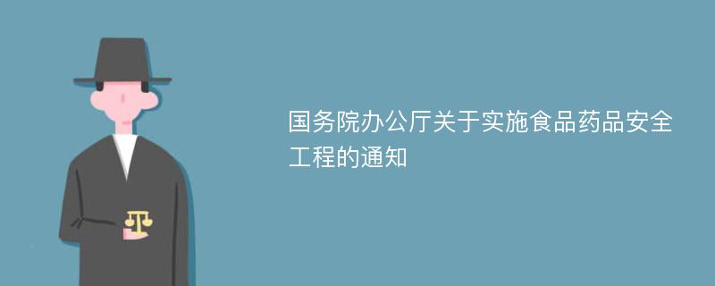 国务院办公厅关于实施食品药品安全工程的通知