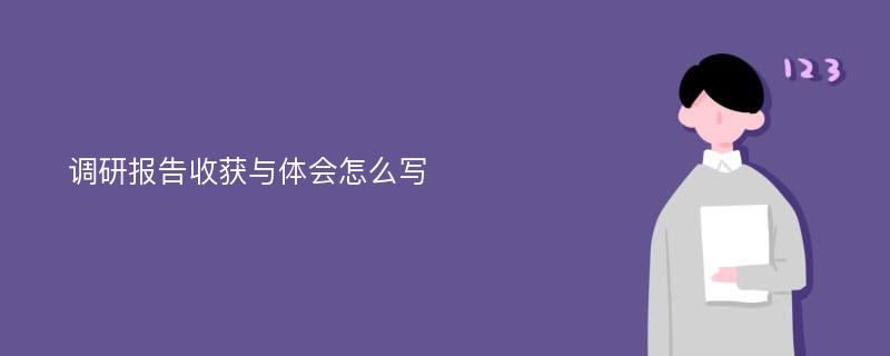 调研报告收获与体会怎么写