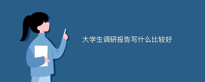 大学生调研报告写什么比较好