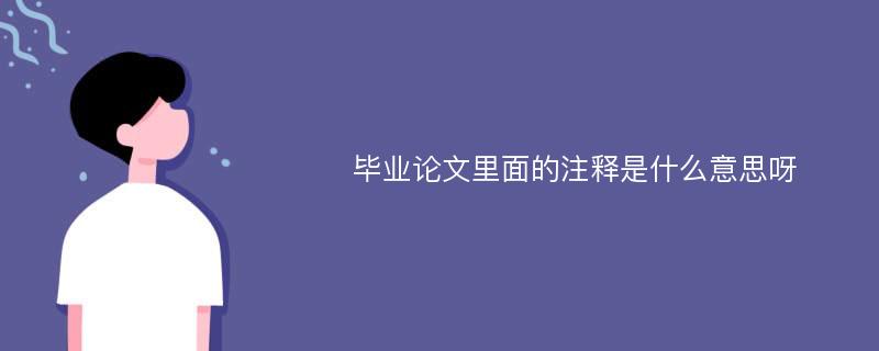 毕业论文里面的注释是什么意思呀