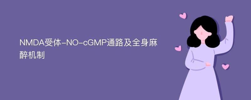 NMDA受体-NO-cGMP通路及全身麻醉机制