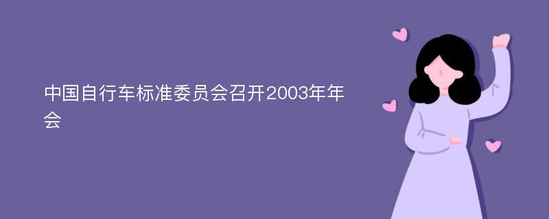 中国自行车标准委员会召开2003年年会