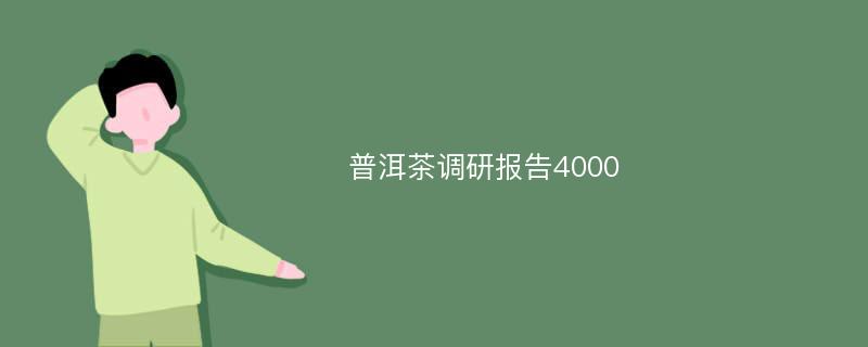 普洱茶调研报告4000