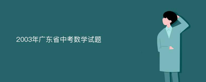 2003年广东省中考数学试题