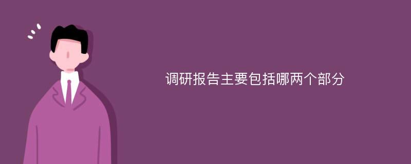 调研报告主要包括哪两个部分