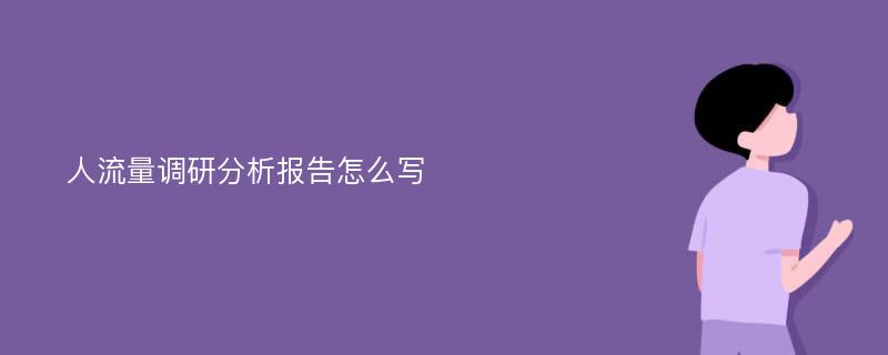 人流量调研分析报告怎么写