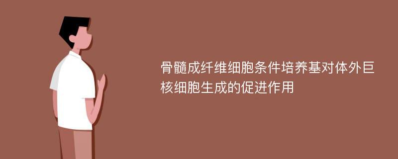 骨髓成纤维细胞条件培养基对体外巨核细胞生成的促进作用