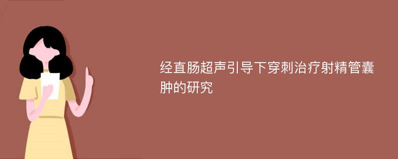 经直肠超声引导下穿刺治疗射精管囊肿的研究