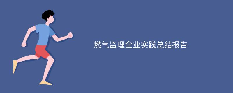 燃气监理企业实践总结报告