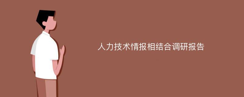 人力技术情报相结合调研报告