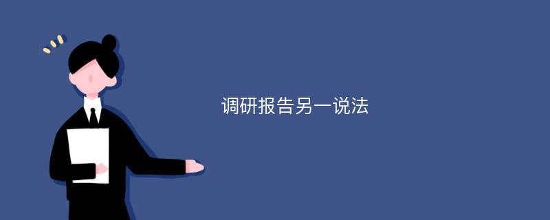 调研报告另一说法