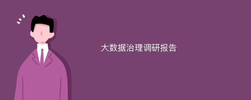 大数据治理调研报告