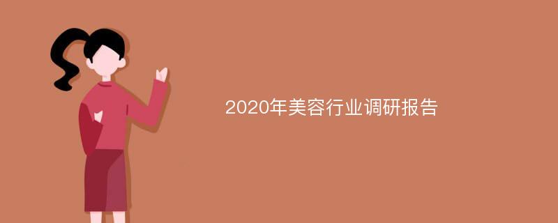 2020年美容行业调研报告