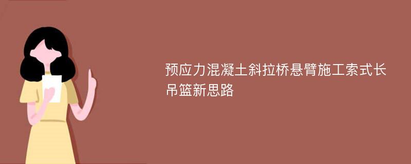 预应力混凝土斜拉桥悬臂施工索式长吊篮新思路