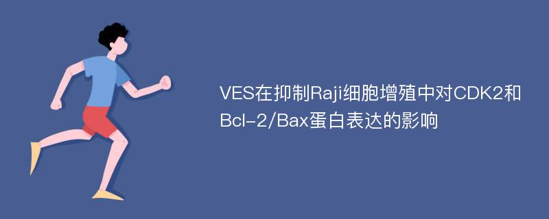 VES在抑制Raji细胞增殖中对CDK2和Bcl-2/Bax蛋白表达的影响