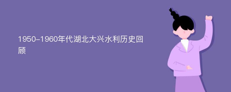 1950-1960年代湖北大兴水利历史回顾