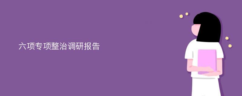 六项专项整治调研报告