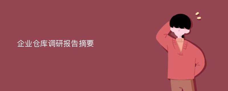 企业仓库调研报告摘要