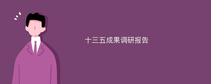 十三五成果调研报告