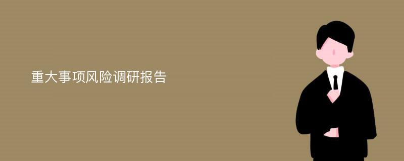 重大事项风险调研报告